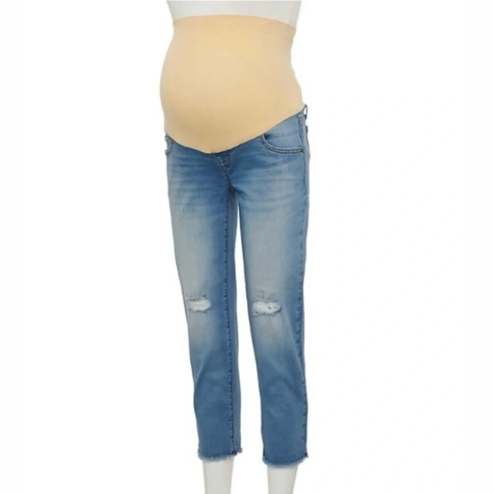 a:glow Girlfriend Cropped Maternity Jeans - Picture 1 of 9